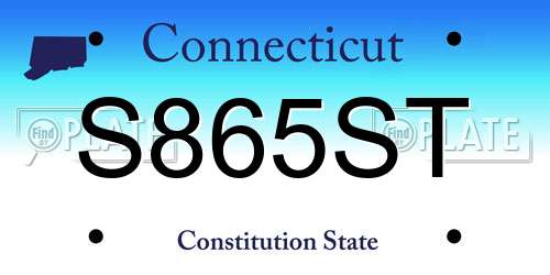 S865ST Connecticut License Plate