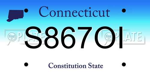 S867OI Connecticut License Plate