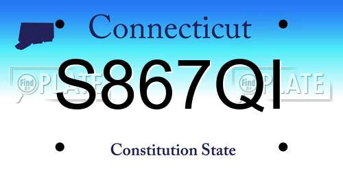 S867QI Connecticut License Plate