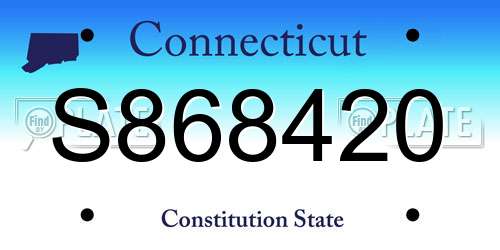 S868420 Connecticut License Plate