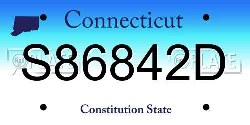 S86842D Connecticut License Plate