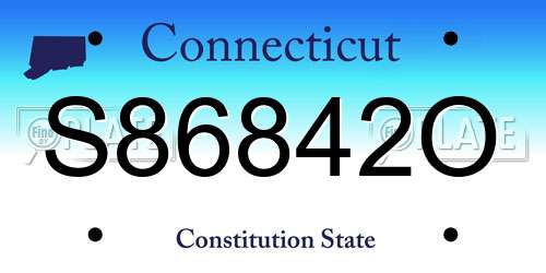 S86842O Connecticut License Plate