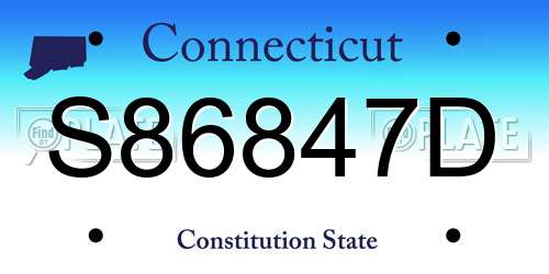 S86847D Connecticut License Plate