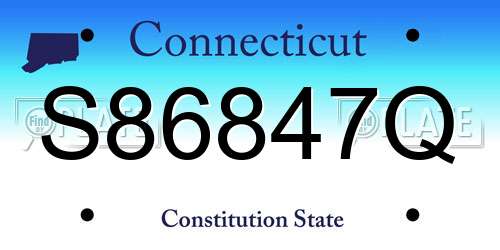 S86847Q Connecticut License Plate