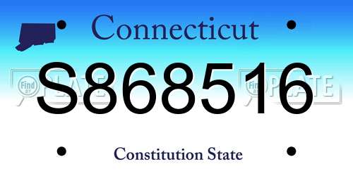 S868516 Connecticut License Plate