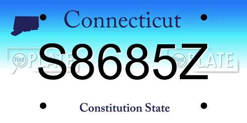S8685Z Connecticut License Plate