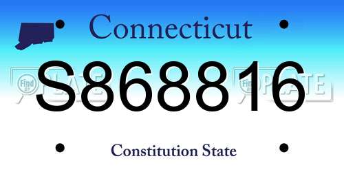 S868816 Connecticut License Plate