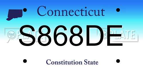 S868DE Connecticut License Plate