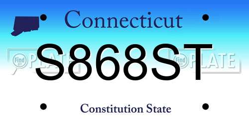 S868ST Connecticut License Plate