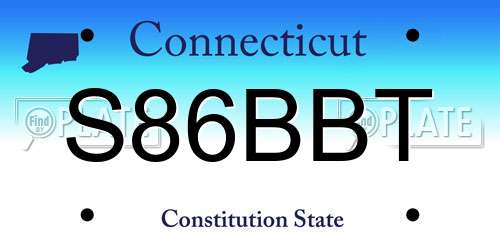 S86BBT Connecticut License Plate