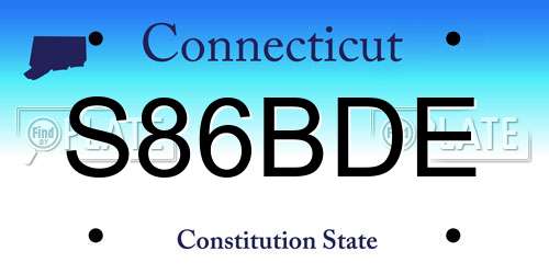 S86BDE Connecticut License Plate