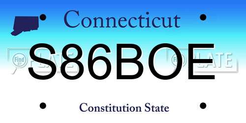 S86BOE Connecticut License Plate