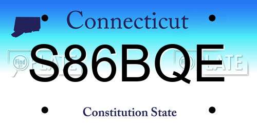 S86BQE Connecticut License Plate