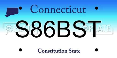 S86BST Connecticut License Plate