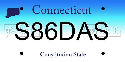 S86DAS Connecticut License Plate