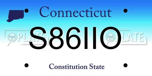 S86IIO Connecticut License Plate