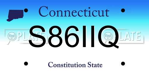 S86IIQ Connecticut License Plate