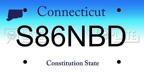S86NBD Connecticut License Plate