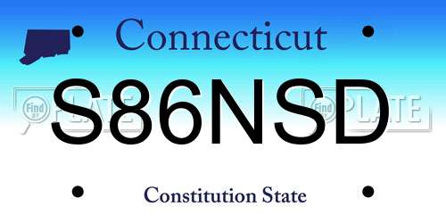S86NSD Connecticut License Plate