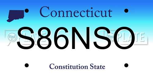 S86NSO Connecticut License Plate
