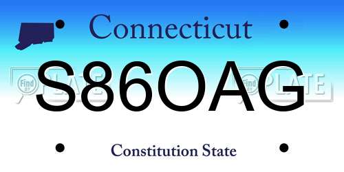 S86OAG Connecticut License Plate