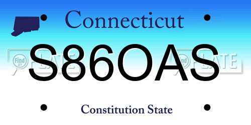 S86OAS Connecticut License Plate