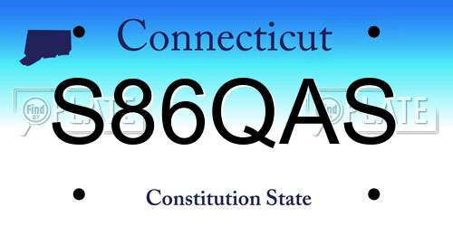 S86QAS Connecticut License Plate