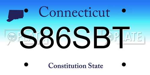 S86SBT Connecticut License Plate