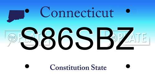 S86SBZ Connecticut License Plate
