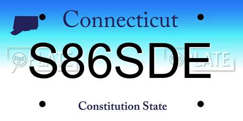 S86SDE Connecticut License Plate