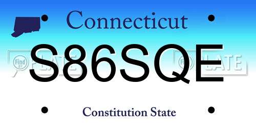 S86SQE Connecticut License Plate