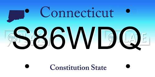 S86WDQ Connecticut License Plate