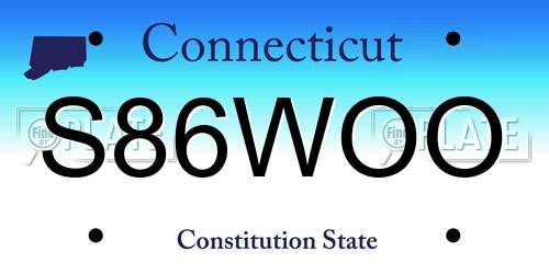 S86WOO Connecticut License Plate