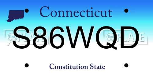 S86WQD Connecticut License Plate