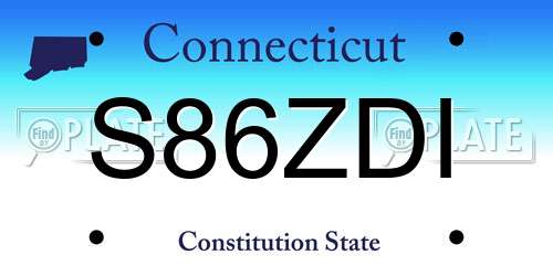 S86ZDI Connecticut License Plate