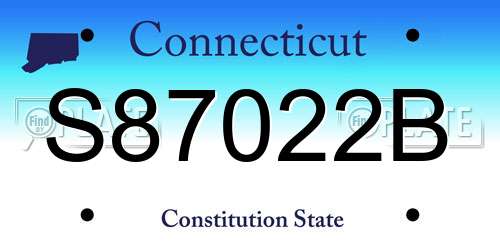 S87022B Connecticut License Plate