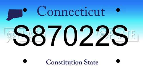 S87022S Connecticut License Plate