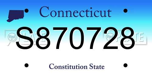 S870728 Connecticut License Plate