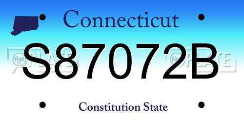 S87072B Connecticut License Plate