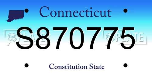 S870775 Connecticut License Plate