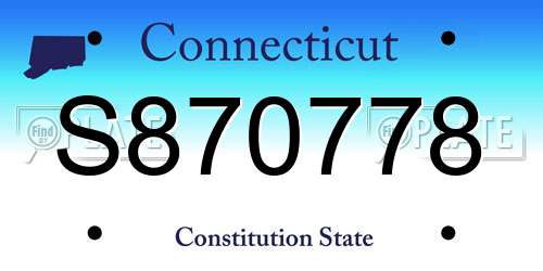 S870778 Connecticut License Plate