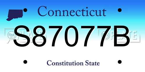 S87077B Connecticut License Plate