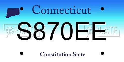 S870EE Connecticut License Plate