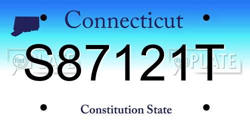 S87121T Connecticut License Plate