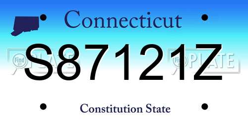 S87121Z Connecticut License Plate