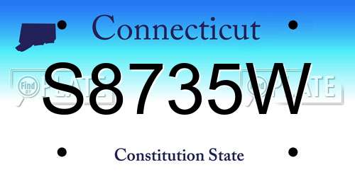 S8735W Connecticut License Plate