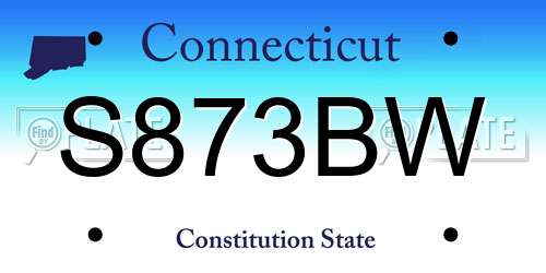 S873BW Connecticut License Plate