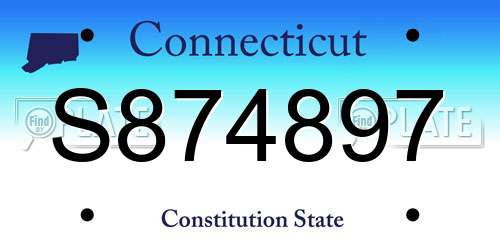 S874897 Connecticut License Plate