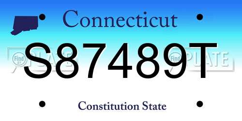S87489T Connecticut License Plate
