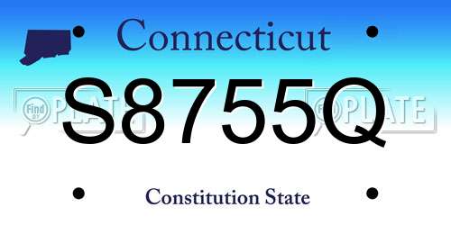 S8755Q Connecticut License Plate